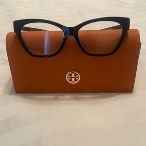Tory Burch black-rimmed eyeglasses with case